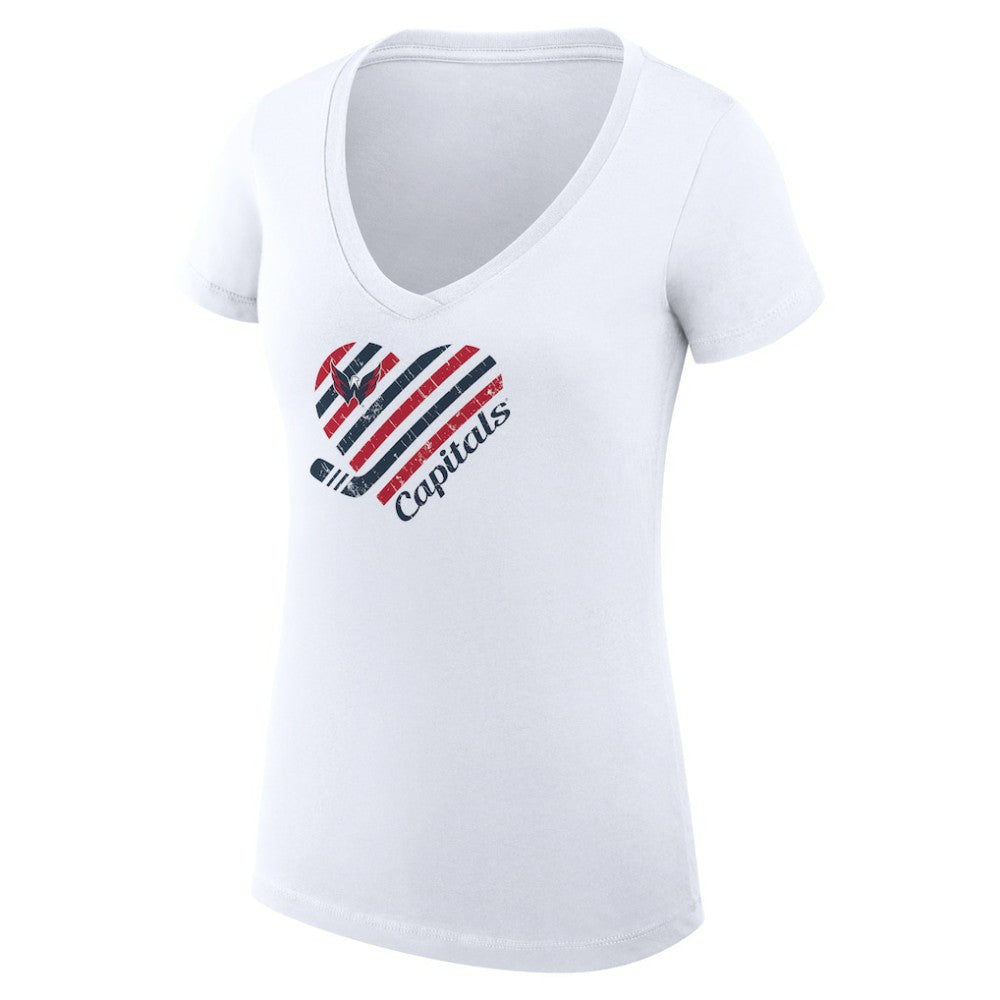 Washington Capitals G-III 4Her by Carl Banks Women's Super-Slim Fit Lightweight Heart V-Neck T-Shirt -  NHL T-shirts