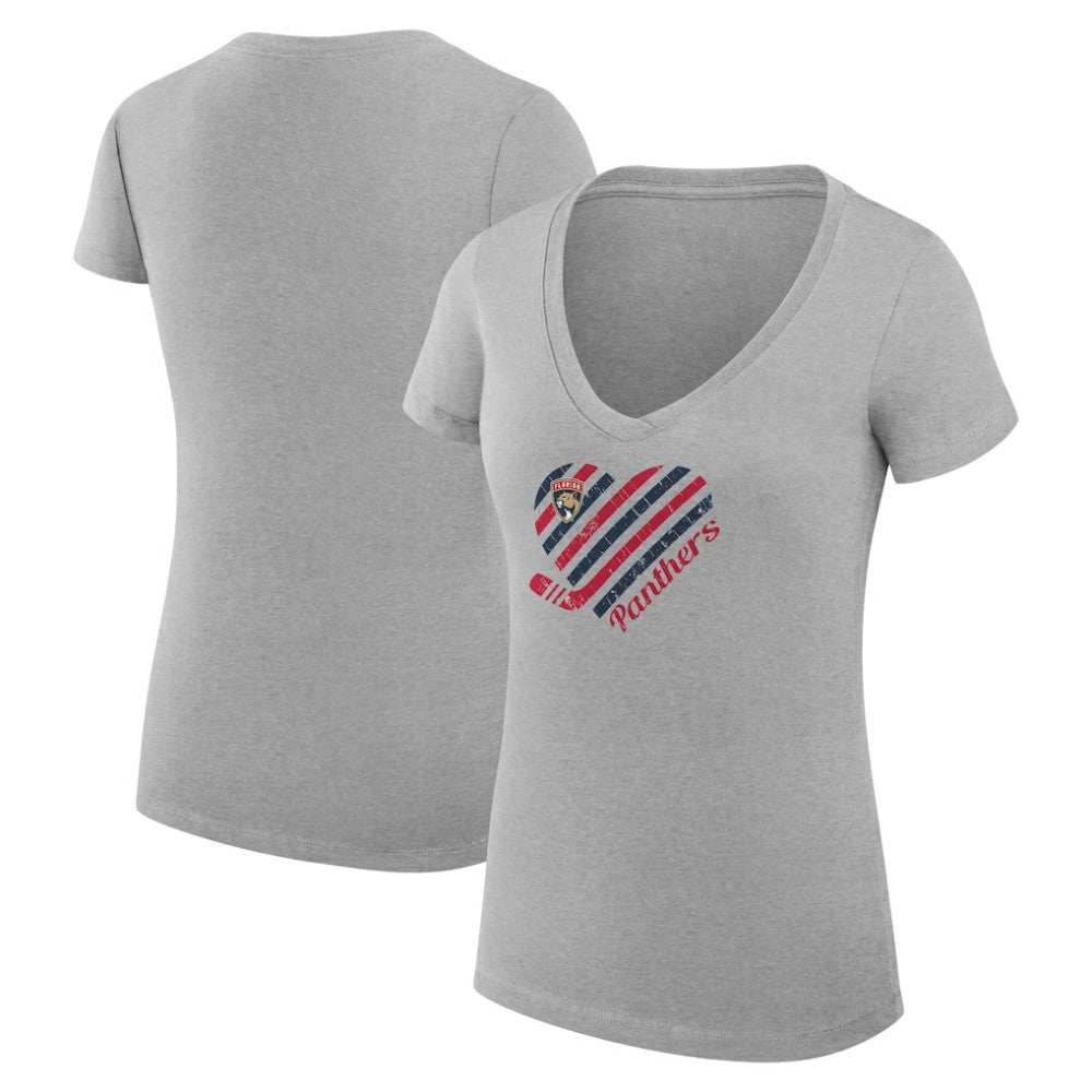 Florida Panthers G-III 4Her by Carl Banks Women's Super-Slim Fit Lightweight Heart V-Neck T-Shirt -  NHL T-shirts