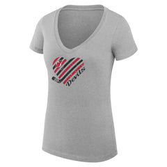 New Jersey Devils G-III 4Her by Carl Banks Women's Super-Slim Fit Lightweight Heart V-Neck T-Shirt -  NHL T-shirts