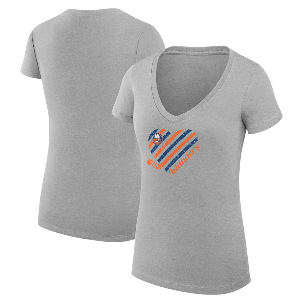 New York Islanders G-III 4Her by Carl Banks Women's Super-Slim Fit Lightweight Heart V-Neck T-Shirt -  NHL T-shirts