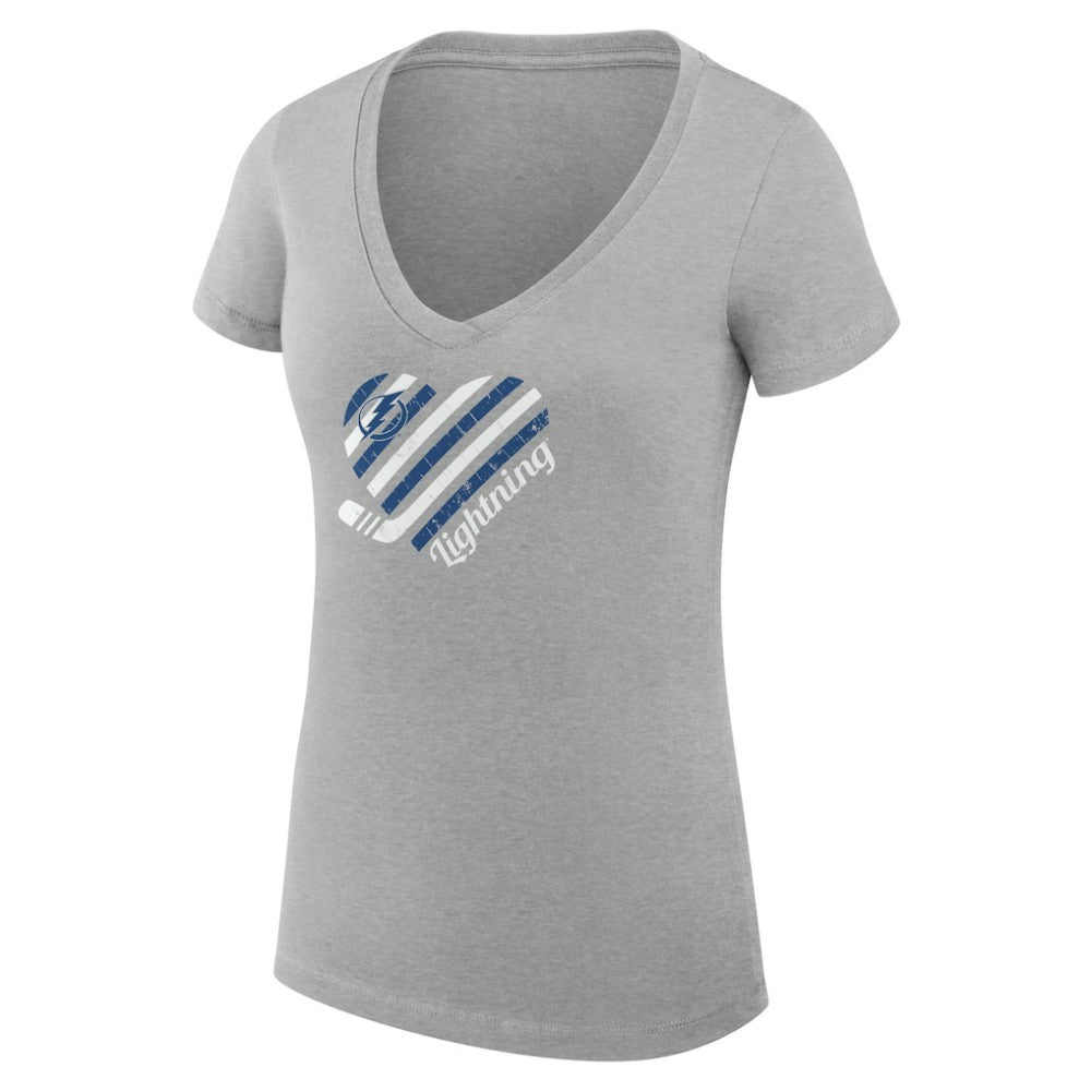 Tampa Bay Lightning G-III 4Her by Carl Banks Women's Super-Slim Fit Lightweight Heart V-Neck T-Shirt -  NHL T-shirts