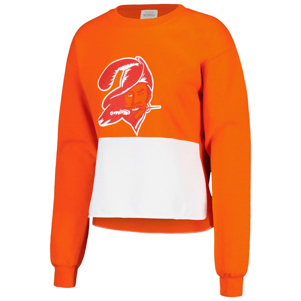 Tampa Bay Buccaneers Refried Apparel Women's Retro Cropped Tri-Blend Pullover Sweatshirt | NFL Online