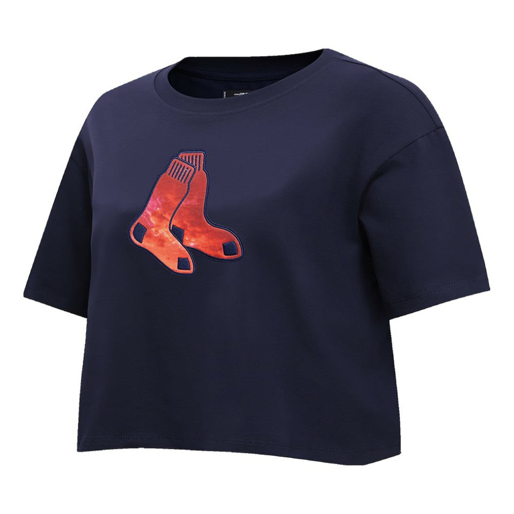 Boston Red Sox Pro Standard Women's Painted Sky Boxy Cropped T-Shirt - MLB T-shirts