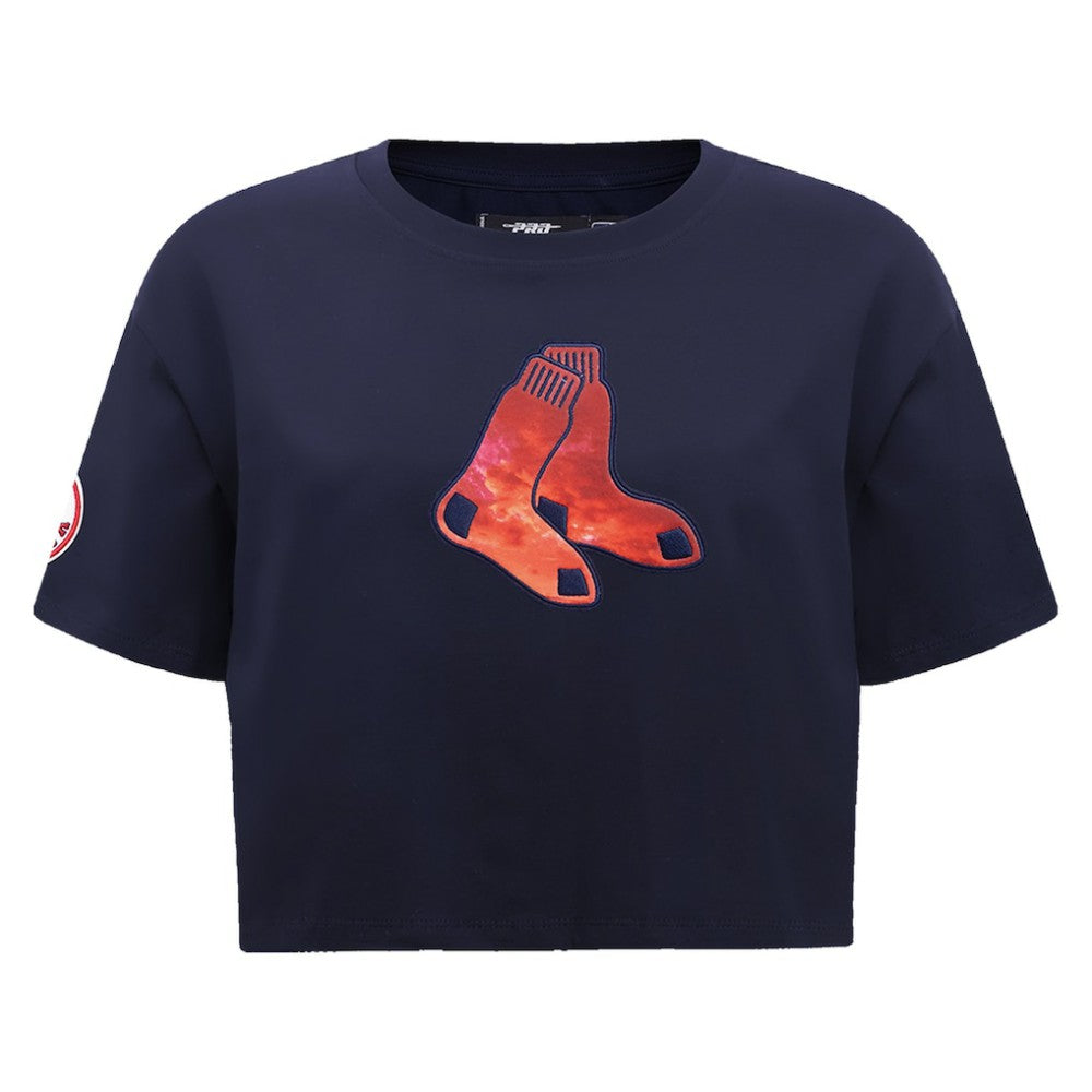 Boston Red Sox Pro Standard Women's Painted Sky Boxy Cropped T-Shirt - MLB T-shirts