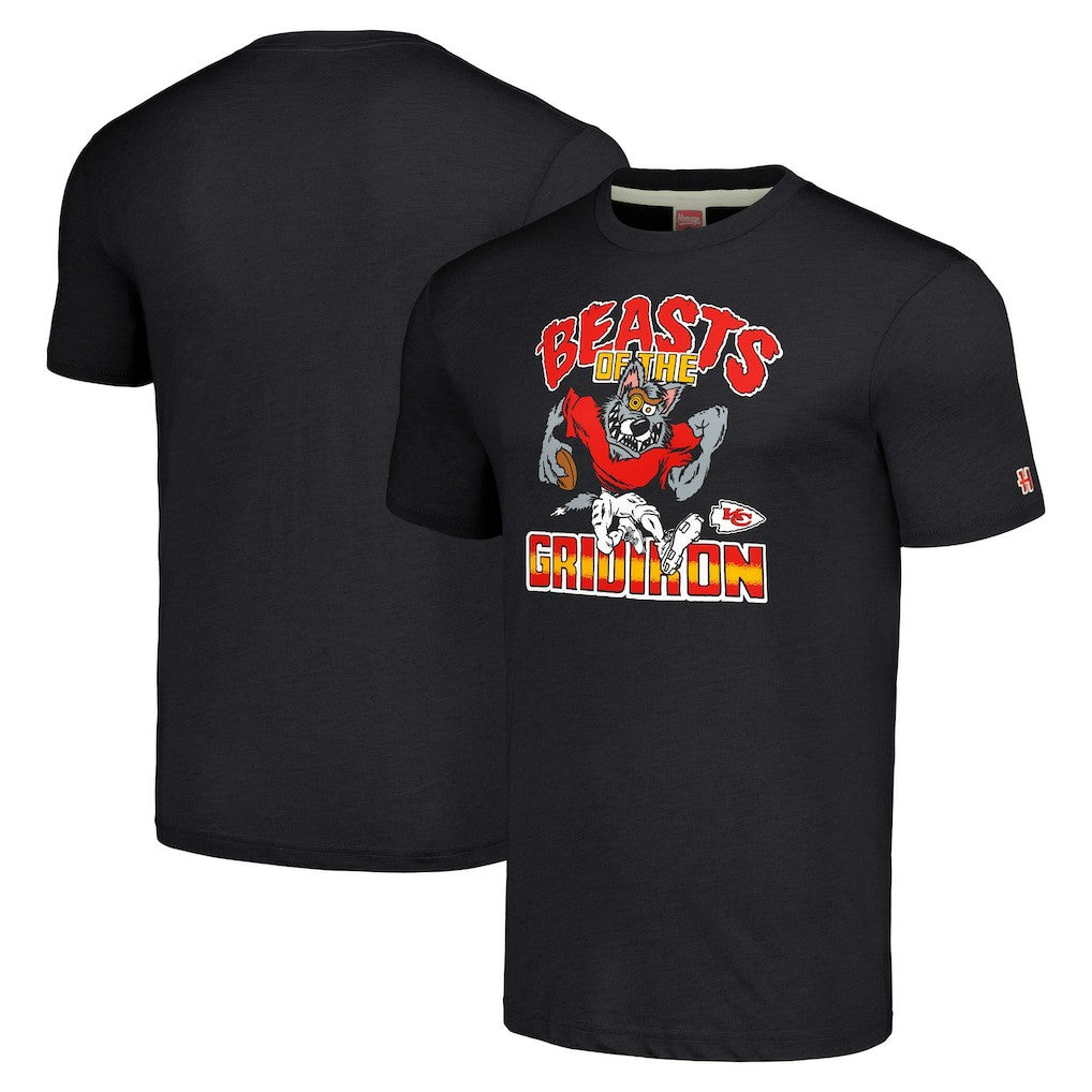Kansas City Chiefs Homage Unisex Monsters of the Gridiron Halloween Tri-Blend T-Shirt | NFL Online