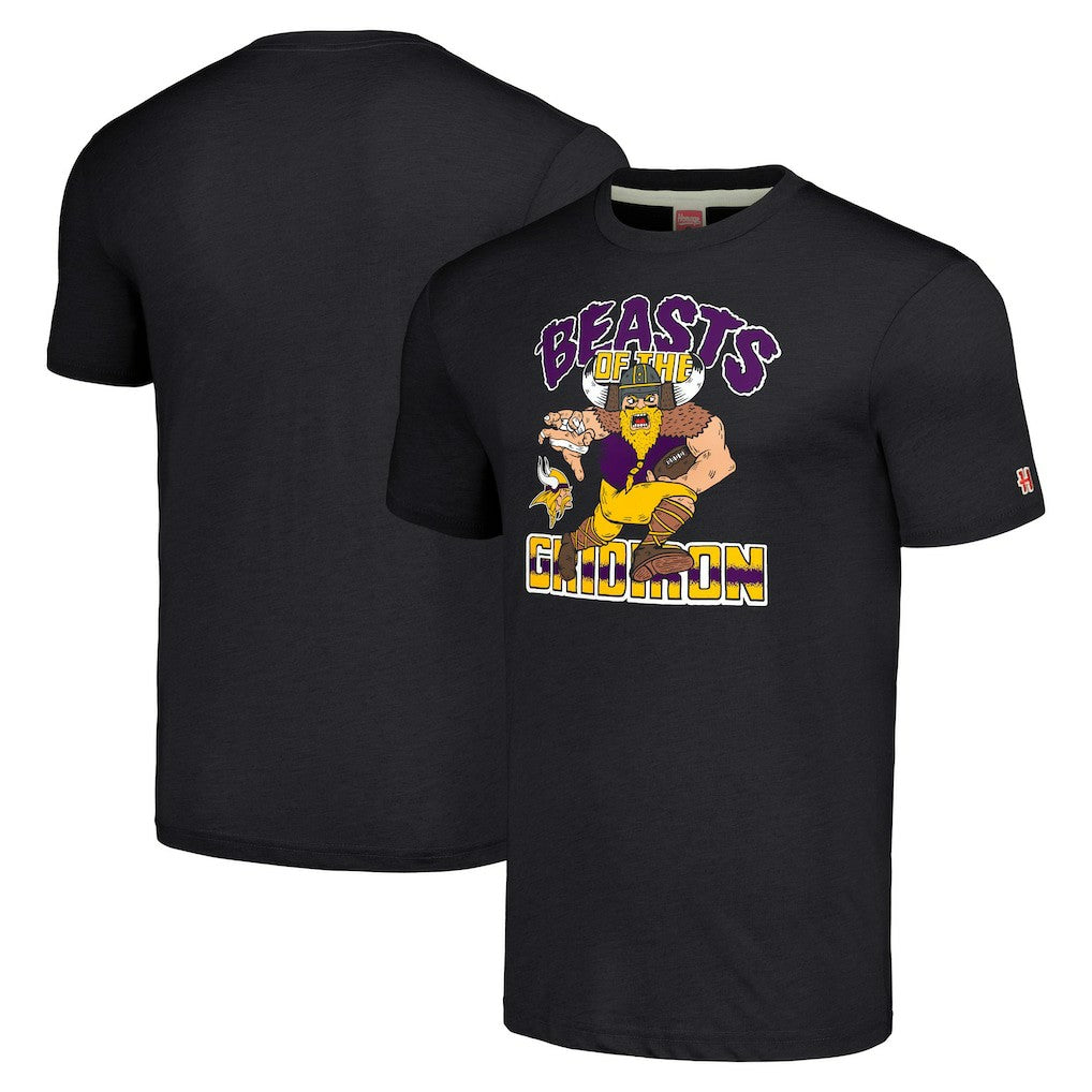 Minnesota Vikings Homage Unisex Monsters of the Gridiron Halloween Tri-Blend T-Shirt | NFL Sale