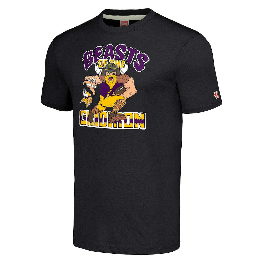 Minnesota Vikings Homage Unisex Monsters of the Gridiron Halloween Tri-Blend T-Shirt | NFL Sale