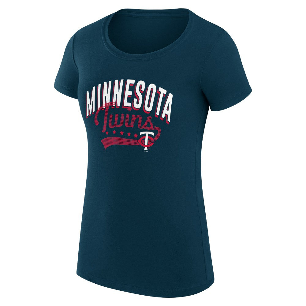 Minnesota Twins G-III 4Her by Carl Banks Women's Super-Slim Fit Lightweight Filigree Team T-Shirt - MLB T-shirts