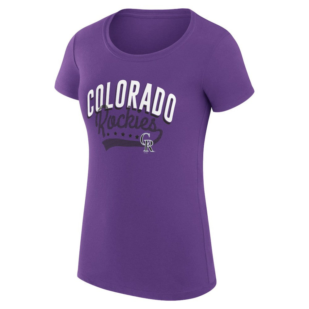 Colorado Rockies G-III 4Her by Carl Banks Women's Super-Slim Fit Lightweight Filigree Team T-Shirt - MLB T-shirts