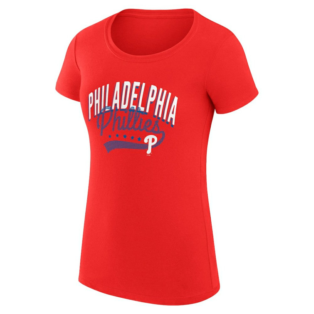 Philadelphia Phillies G-III 4Her by Carl Banks Women's Super-Slim Fit Lightweight Filigree Team T-Shirt - MLB T-shirts