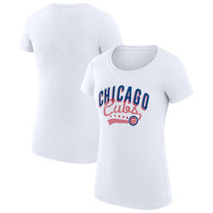Chicago Cubs G-III 4Her by Carl Banks Women's Super-Slim Fit Lightweight Filigree Team T-Shirt - MLB T-shirts