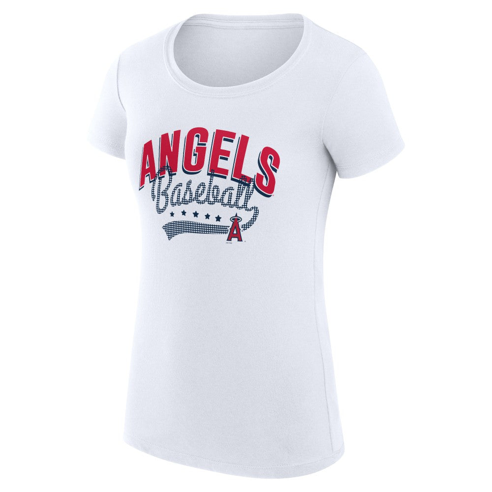 Los Angeles Angels G-III 4Her by Carl Banks Women's Super-Slim Fit Lightweight Filigree Team T-Shirt - MLB T-shirts