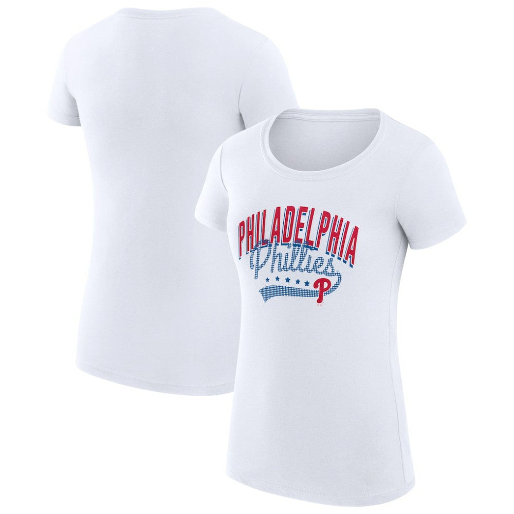 Philadelphia Phillies G-III 4Her by Carl Banks Women's Super-Slim Fit Lightweight Filigree Team T-Shirt - MLB T-shirts