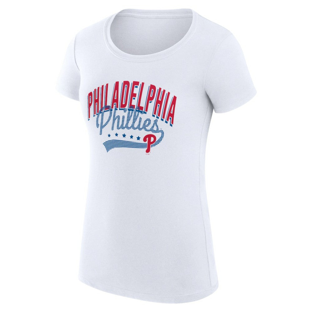 Philadelphia Phillies G-III 4Her by Carl Banks Women's Super-Slim Fit Lightweight Filigree Team T-Shirt - MLB T-shirts
