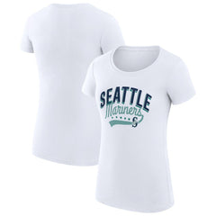 Seattle Mariners G-III 4Her by Carl Banks Women's Super-Slim Fit Lightweight Filigree Team T-Shirt - MLB T-shirts