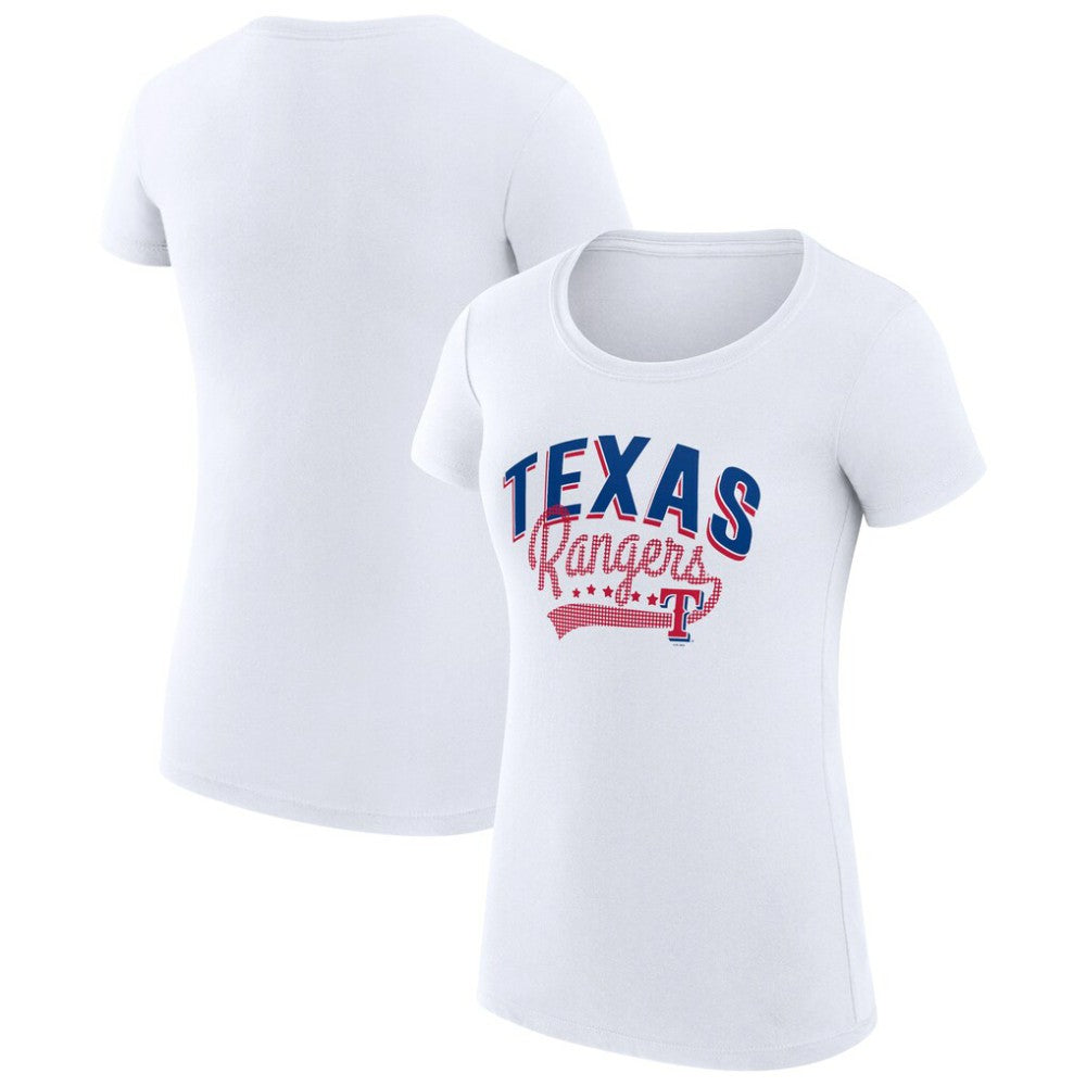 Texas Rangers G-III 4Her by Carl Banks Women's Super-Slim Fit Lightweight Filigree Team T-Shirt - MLB T-shirts