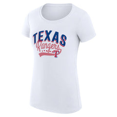 Texas Rangers G-III 4Her by Carl Banks Women's Super-Slim Fit Lightweight Filigree Team T-Shirt - MLB T-shirts