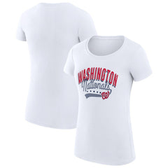 Washington Nationals G-III 4Her by Carl Banks Women's Super-Slim Fit Lightweight Filigree Team T-Shirt - MLB T-shirts