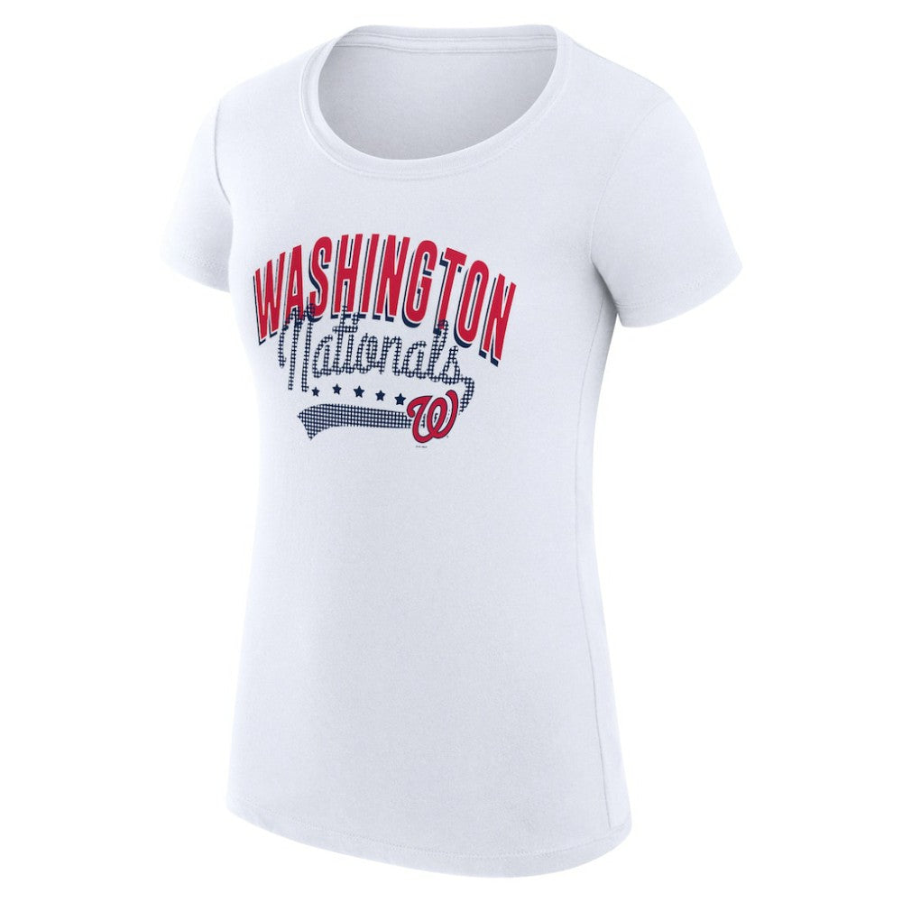 Washington Nationals G-III 4Her by Carl Banks Women's Super-Slim Fit Lightweight Filigree Team T-Shirt - MLB T-shirts