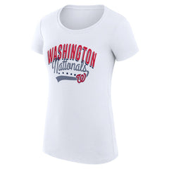 Washington Nationals G-III 4Her by Carl Banks Women's Super-Slim Fit Lightweight Filigree Team T-Shirt - MLB T-shirts
