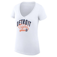 Detroit Tigers G-III 4Her by Carl Banks Women's Super-Slim Fit Lightweight Filigree Team V-Neck T-Shirt - MLB T-shirts