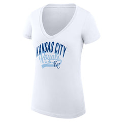 Kansas City Royals G-III 4Her by Carl Banks Women's Super-Slim Fit Lightweight Filigree Team V-Neck T-Shirt - MLB T-shirts
