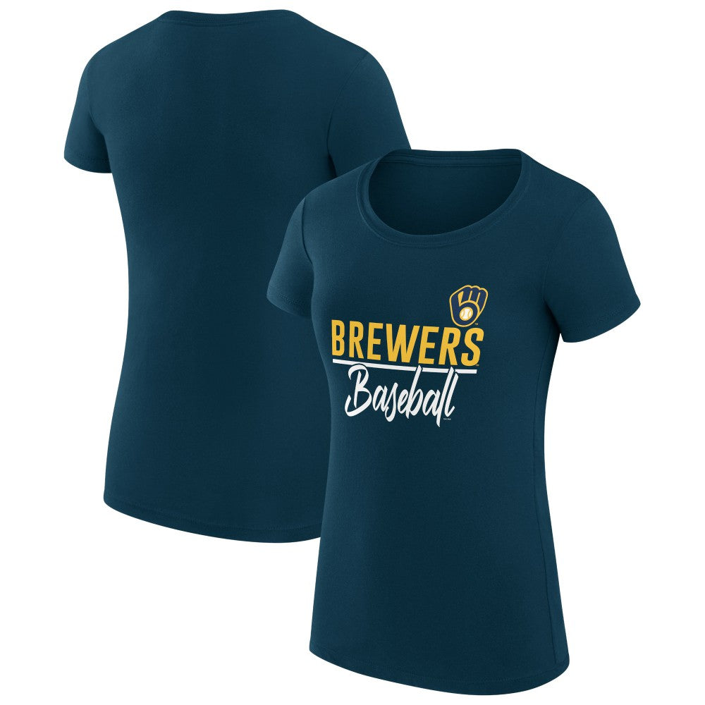 Milwaukee Brewers G-III 4Her by Carl Banks Women's Super-Slim Fit Lightweight Team Graphic T-Shirt - MLB T-shirts