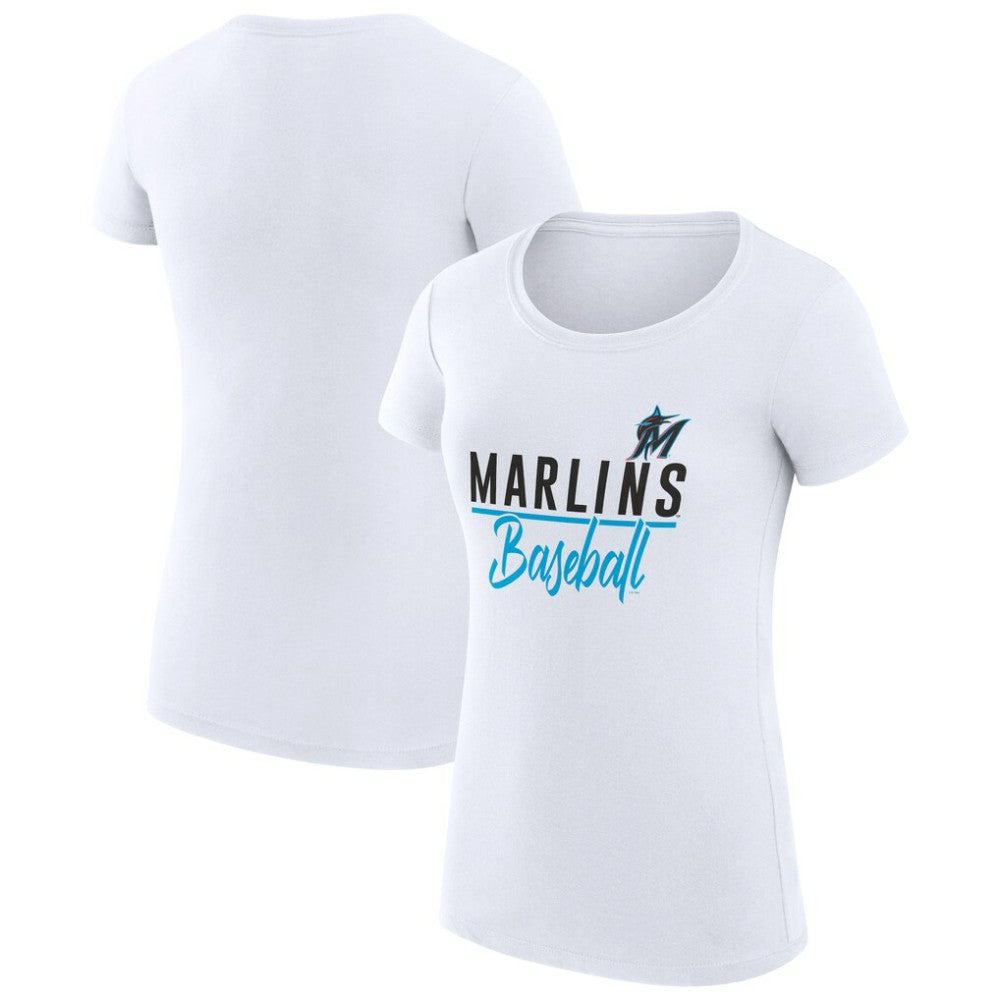 Miami Marlins G-III 4Her by Carl Banks Women's Super-Slim Fit Lightweight Team Graphic T-Shirt - MLB T-shirts