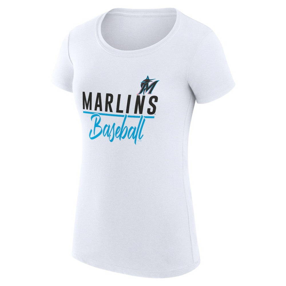 Miami Marlins G-III 4Her by Carl Banks Women's Super-Slim Fit Lightweight Team Graphic T-Shirt - MLB T-shirts