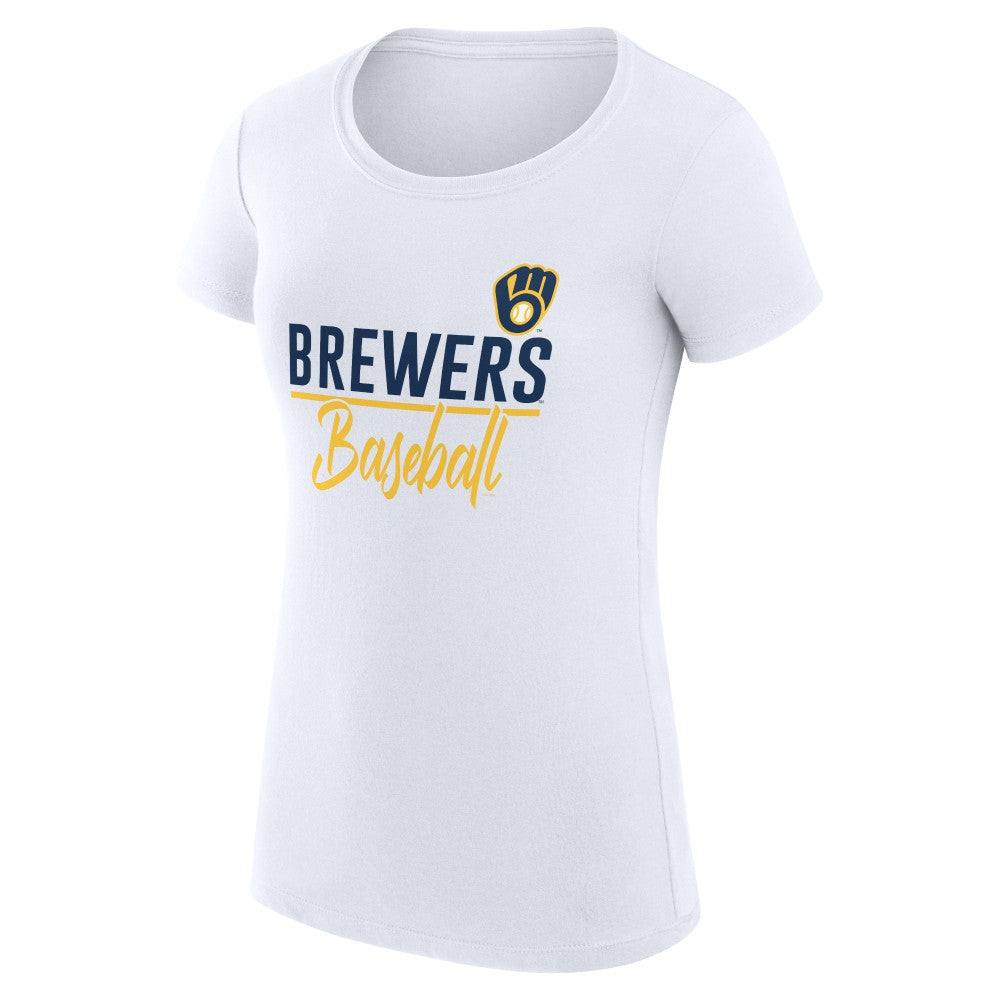Milwaukee Brewers G-III 4Her by Carl Banks Women's Super-Slim Fit Lightweight Team Graphic T-Shirt - MLB T-shirts