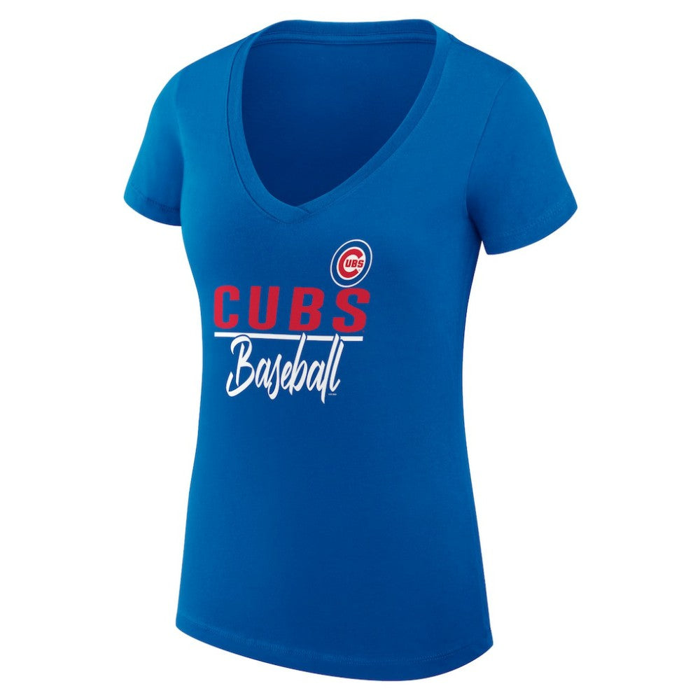 Chicago Cubs G-III 4Her by Carl Banks Women's Super-Slim Fit Lightweight Team Graphic V-Neck T-Shirt - MLB T-shirts