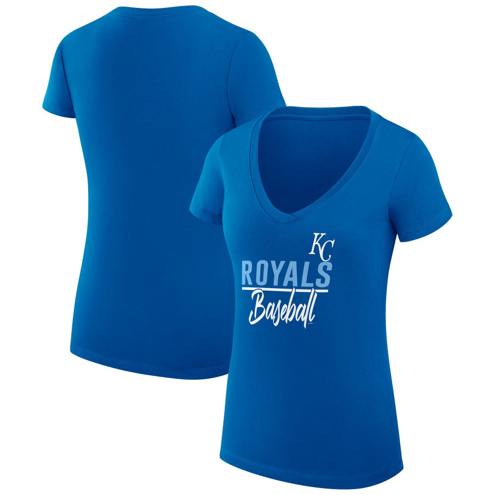Kansas City Royals G-III 4Her by Carl Banks Women's Super-Slim Fit Lightweight Team Graphic V-Neck T-Shirt - MLB T-shirts