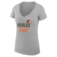 Baltimore Orioles G-III 4Her by Carl Banks Women's Super-Slim Fit Lightweight Team Graphic V-Neck T-Shirt - MLB T-shirts