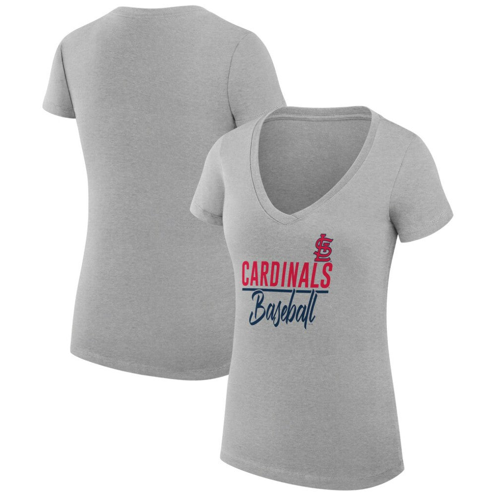 St. Louis Cardinals G-III 4Her by Carl Banks Women's Super-Slim Fit Lightweight Team Graphic V-Neck T-Shirt - MLB T-shirts