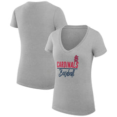 St. Louis Cardinals G-III 4Her by Carl Banks Women's Super-Slim Fit Lightweight Team Graphic V-Neck T-Shirt - MLB T-shirts