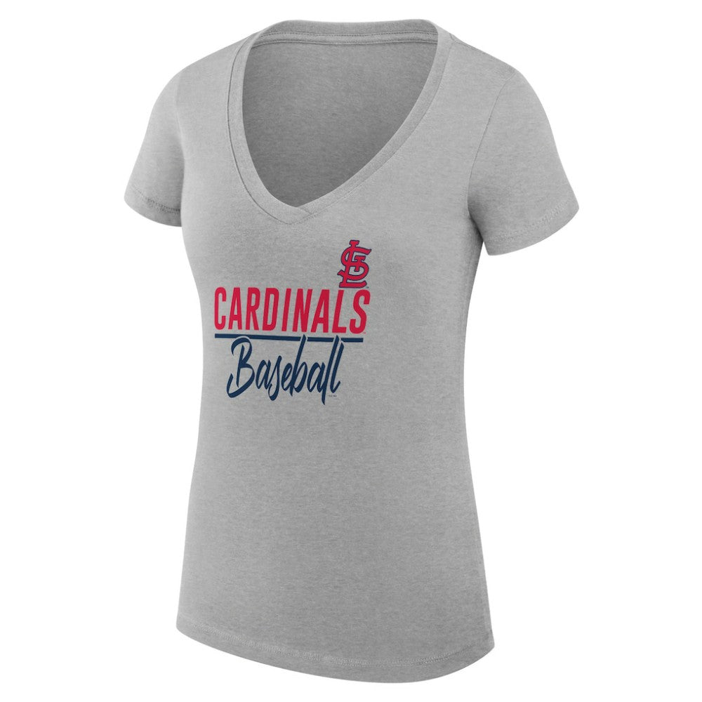 St. Louis Cardinals G-III 4Her by Carl Banks Women's Super-Slim Fit Lightweight Team Graphic V-Neck T-Shirt - MLB T-shirts
