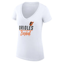 Baltimore Orioles G-III 4Her by Carl Banks Women's Super-Slim Fit Lightweight Team Graphic V-Neck T-Shirt - MLB T-shirts