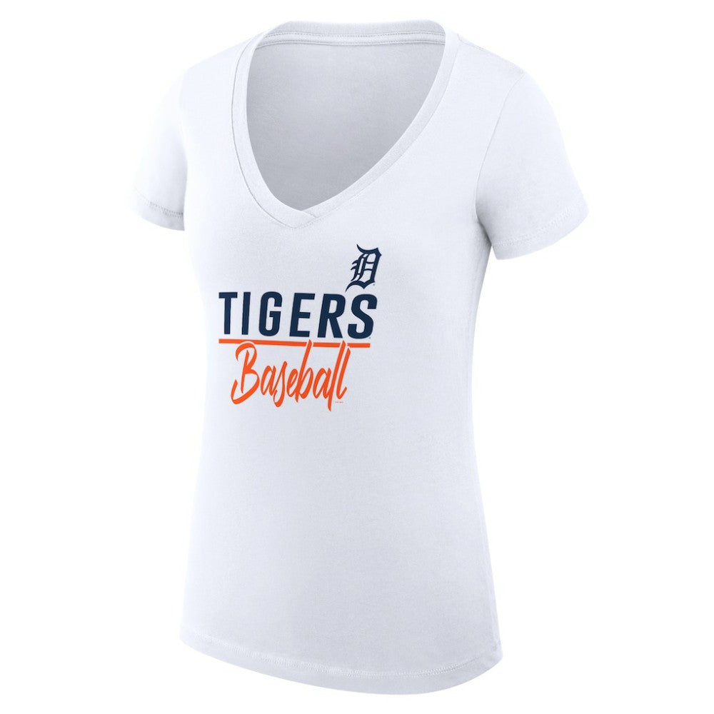 Detroit Tigers G-III 4Her by Carl Banks Women's Super-Slim Fit Lightweight Team Graphic V-Neck T-Shirt - MLB T-shirts