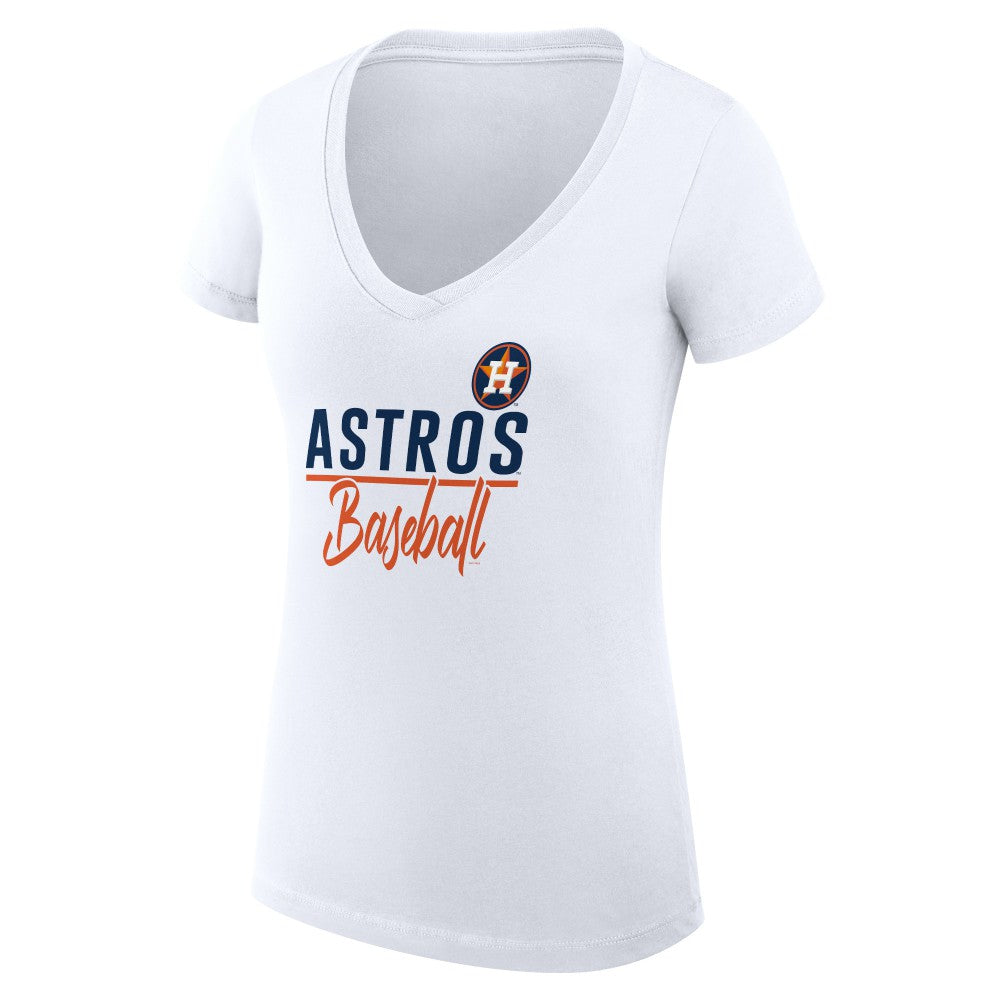 Houston Astros G-III 4Her by Carl Banks Women's Super-Slim Fit Lightweight Team Graphic V-Neck T-Shirt - MLB T-shirts