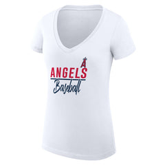 Los Angeles Angels G-III 4Her by Carl Banks Women's Super-Slim Fit Lightweight Team Graphic V-Neck T-Shirt - MLB T-shirts