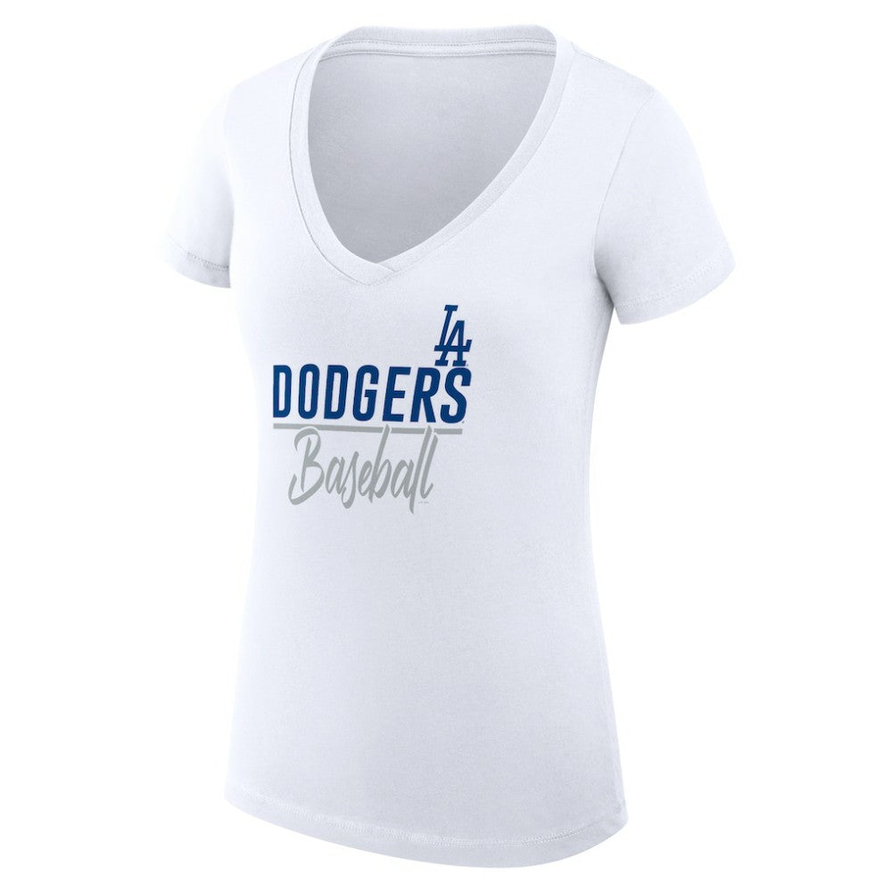Los Angeles Dodgers G-III 4Her by Carl Banks Women's Super-Slim Fit Lightweight Team Graphic V-Neck T-Shirt - MLB T-shirts