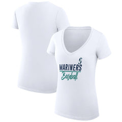 Seattle Mariners G-III 4Her by Carl Banks Women's Super-Slim Fit Lightweight Team Graphic V-Neck T-Shirt - MLB T-shirts