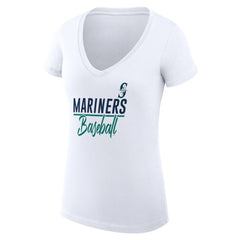 Seattle Mariners G-III 4Her by Carl Banks Women's Super-Slim Fit Lightweight Team Graphic V-Neck T-Shirt - MLB T-shirts