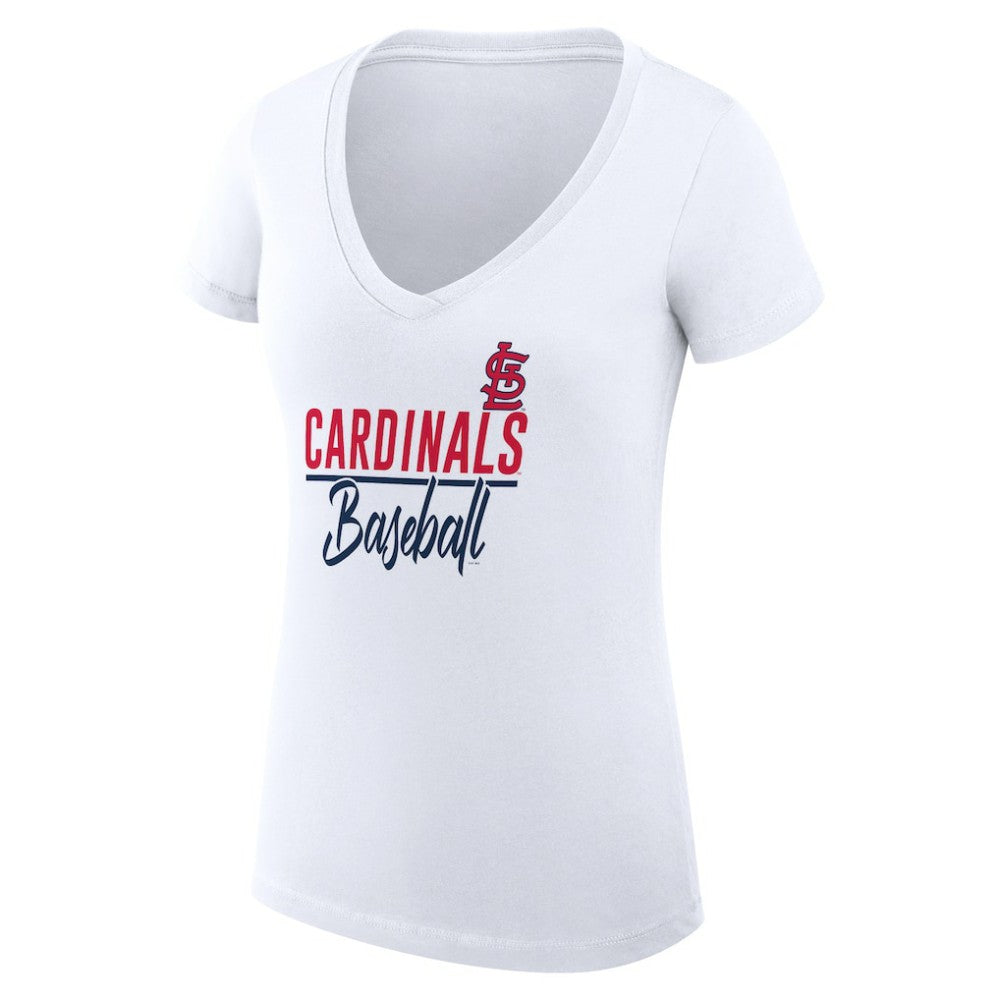 St. Louis Cardinals G-III 4Her by Carl Banks Women's Super-Slim Fit Lightweight Team Graphic V-Neck T-Shirt - MLB T-shirts
