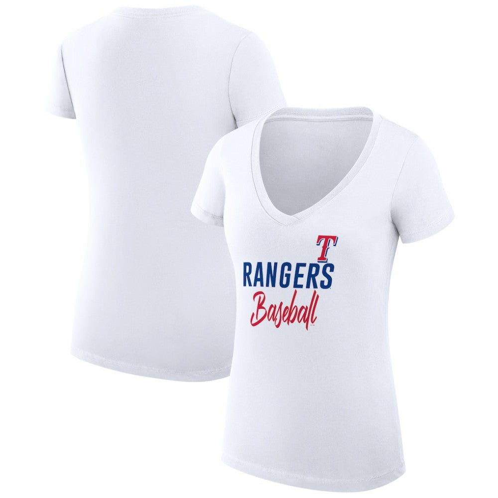 Texas Rangers G-III 4Her by Carl Banks Women's Super-Slim Fit Lightweight Team Graphic V-Neck T-Shirt - MLB T-shirts