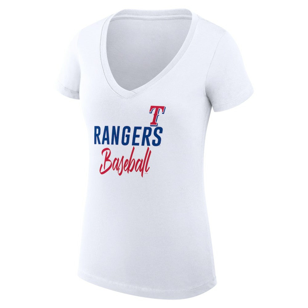 Texas Rangers G-III 4Her by Carl Banks Women's Super-Slim Fit Lightweight Team Graphic V-Neck T-Shirt - MLB T-shirts