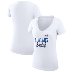 Toronto Blue Jays G-III 4Her by Carl Banks Women's Super-Slim Fit Lightweight Team Graphic V-Neck T-Shirt - MLB T-shirts