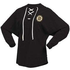 Boston Bruins Fanatics Women's Jersey Lace-Up V-Neck Long Sleeve Hoodie T-Shirt -  NHL T-shirts