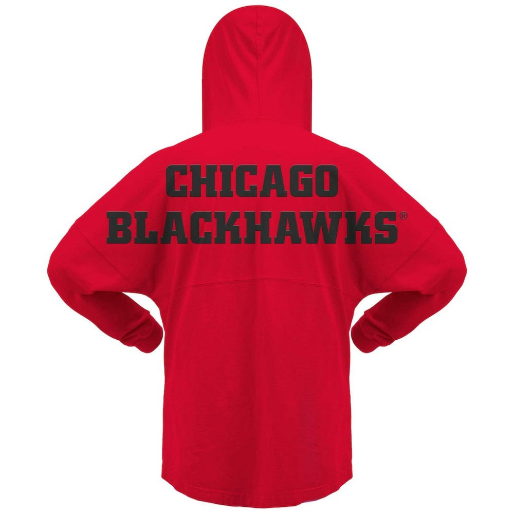 Chicago Blackhawks Fanatics Women's Jersey Lace-Up V-Neck Long Sleeve Hoodie T-Shirt -  NHL T-shirts