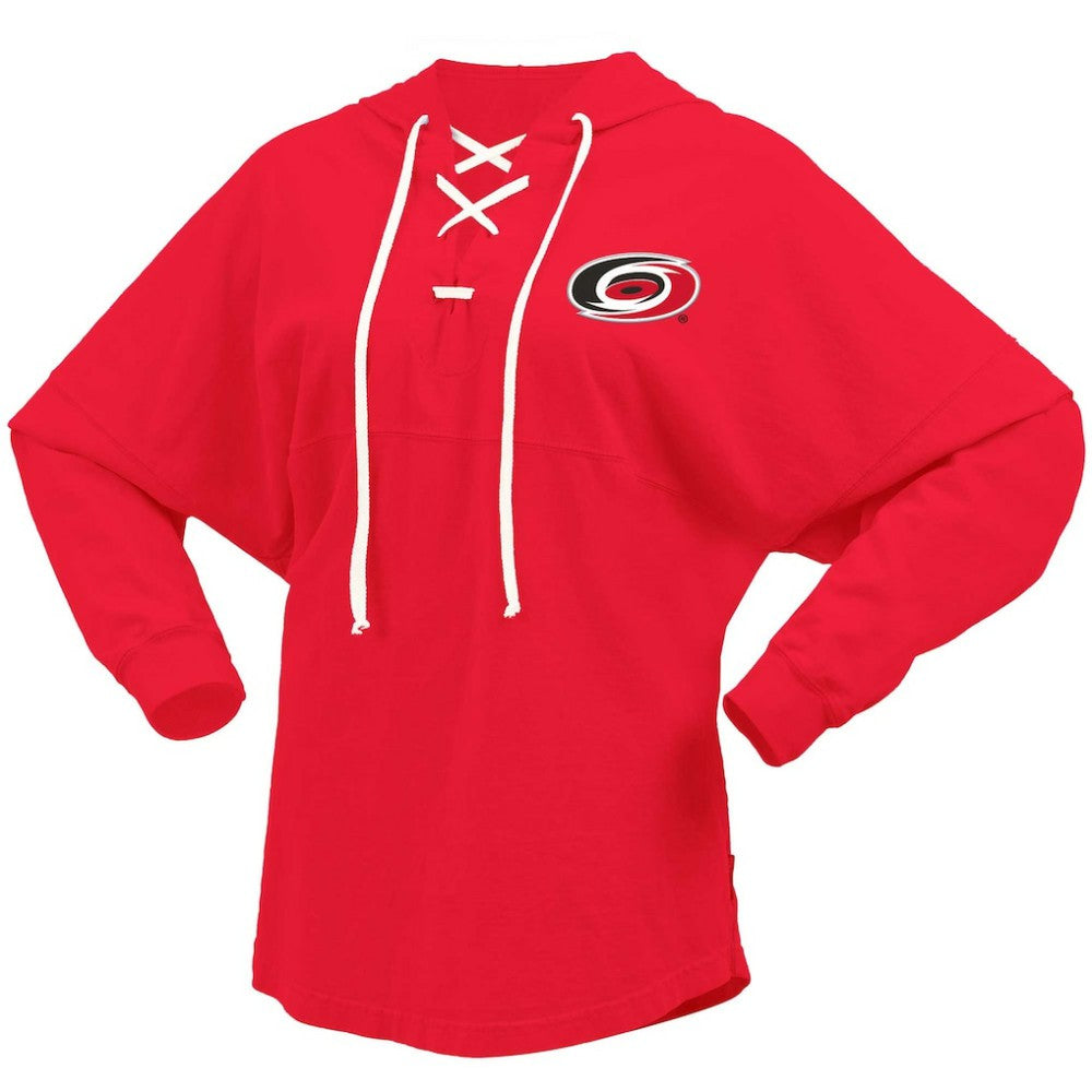 Carolina Hurricanes Fanatics Women's Jersey Lace-Up V-Neck Long Sleeve Hoodie T-Shirt -  NHL T-shirts